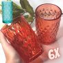 Copos de Vidro Conjunto 6 Peças Bico de Abacaxi Vermelho 360ml – Casambiente