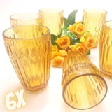Jogo de Copos de Vidro Arrow Âmbar 345ml 6 peças – Casambiente