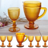 Jogo de Jarra e 6 Taças Bonjour Ambar