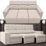 Sofá Retrátil Reclinável 3 Lugares Velosuede Lazio – Next Sofás Creme