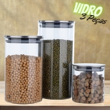 Conjunto de Potes de Vidro 3 Peças 300 mL / 1000 mL / 1500 mL – Casual Home