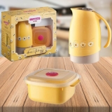 Bule de Chá e Café Térmico Amarelo com Pote 480ml – Sanremo Cuidar
