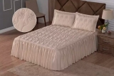 Colcha Cobre Leito Casal Requinte Bordada 3 Peças p/ Cama Box e Padrão – Enzo Enxovais (6 Cores)