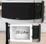Microondas Philco PMO26 Inox 26 Litros Menu Fit Preto