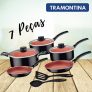 Jogo de Panelas Tramontina Turim Preta e Cobre Antiaderente Starflon Max 7 Peças