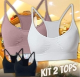 Kit 2 Tops Nadador Modelagem Anatômica, She, Feminino