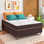 Cama Box Casal Umaflex Orleans com Molas Ensacadas 58x138x188cm – Marrom/Branco