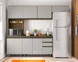 Cozinha Completa Phormatta Domy com 9 Portas, 4 Prateleiras e 3 Gavetas – Buriti/Off White