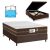 Cama Box Baú Casal Colchão Molas Flora Marrom / Branco 138x188x60cm