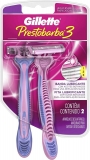 Aparelho de Depilação Descartável Gillette Prestobarba3 Feminino – 2 unidades, Branco