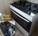 Fogão Atlas 5 Bocas Mônaco Top Glass com Mesa de Vidro Bivolt – Branco