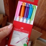 Caneta Trilux Cartela com 5 Cores, Faber-Castell, 032/ESC, Multicor