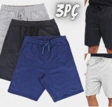 Kit Bermuda Burn Básica Masculina C/ 3 Peças (3 Cores)