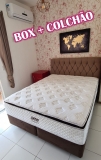 Cama Box Queen Colchão De Molas Pocket Ensacadas Tower Gazin 158x198x72cm Branco / Marrom