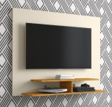 Painel Para TV Smart até 50 Polegadas Domus Off White / Freijó