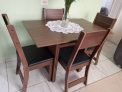 Conjunto Sala de Jantar Mesa 110cm 4 Cadeiras Vera Indekes