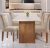 Conjunto Sala de Jantar Mesa e 4 Cadeiras Júlia Cel Móveis Chocolate/Off White/Tecido Pena