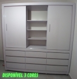 Guarda-Roupa Bartira Arezzo com 3 Portas e 9 Gavetas (3 Cores)