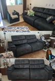Sofá 4 Lugares Luizzi Tivoli com Assento Retrátil e Encosto Reclinável em Tecido Suede 239 cm de largura