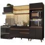 Cozinha Completa Madesa Reims XA260001 com Armário e Balcão – Preto/Rustic