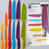 Conjunto de facas de talheres de resina antiaderente Farberware, 12 peças, multicolorido