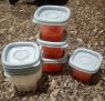 Conjunto de Potes Quadrados Pop com 8 Unidades Plasútil Vermelho