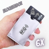 6 Envelopes Rfid Bloqueador Cartão De Crédito Contactless prata