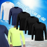 Kit 5 Camiseta DF Masculina Manga Longa Proteção Solar UV +50 Segunda Pele
