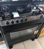 Fogão Atlas 5 Bocas preto Atenas Glass com Acendimento automático – Bivolt
