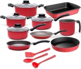 Conjunto de Panelas Brinox Ruby Antiaderente 12Pçs Vermelho – 7131/424
