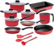 Conjunto de Panelas Brinox Ruby Antiaderente 12Pçs Vermelho – 7131/424