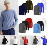 Kit com 3 Camisetas Básicas Masculinas Manga Longa T-Shirt