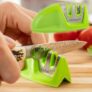 Afiador de Cozinha KitchenIQ Edge Grip, Verde, com 2 Fases