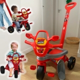 Triciclo Mototico Ricky Zoom Passeio & Pedal, Bandeirante, Vermelho