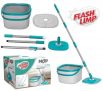 Mop giratório Cubo, balde com 9 litros, MOP0600, Flash Limp, Cinza/ Verde