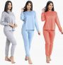 Kit 3 Conjuntos Pijama Feminino Longo Super Fresquinho