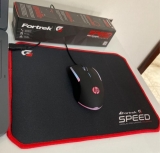 Mouse Pad Gamer (320x240mm) SPEED MPG101 Preto/Vermelho Fortrek Médio