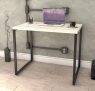 Mesa para Escritório Office Estilo Industrial 0,90m Kuadra Snow/Est.Preta
