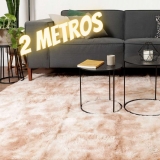 Tapete para Sala Felpudo 200x240cm Bege Peludo 4mm – Home Basics
