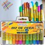 Giz de Cera Retrátil 12 Cores, BRW