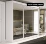 Guarda Roupa Casal 3 Portas com Espelho e 4 Gavetas 188,5cm Viena Yescasa Branco