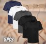 Kit 5 Camisetas Masculina Lisa Algodão Qualidadev