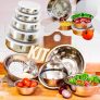 Conjunto de Tigelas + Potes + Escorredor de Arroz Inox 11 peças – La Cuisine