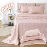 Colcha Cobre Leito Queen Boutis (4 Cores) com 2 Porta Travesseiros – Home Basics