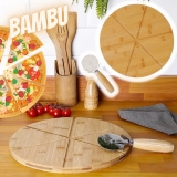 Tábua para Pizza + Cortador de Pizza – La Cuisine Linha Bambu