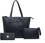 Kit Bolsa Feminina Tipo Sacola + Necessaire + Carteira Willibags (Marrom ou Rosa)