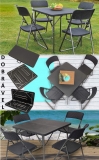 Conjunto de Mesa para Área Externa Tubo de Aço – Dobrável com 4 Cadeiras CJM-PT1 Otello