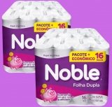 Kit Papel Higiênico Folha Dupla Noble – 2 Pacotes com 16 Unidades cada