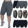Kit 3 Bermuda Plus Size Ciclista Suplex Estampada Ou Lisa Academia Ginastica