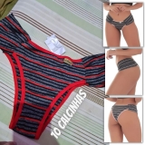 Kit com 10  Tangas Pala Microlistras Click Mais Bonita